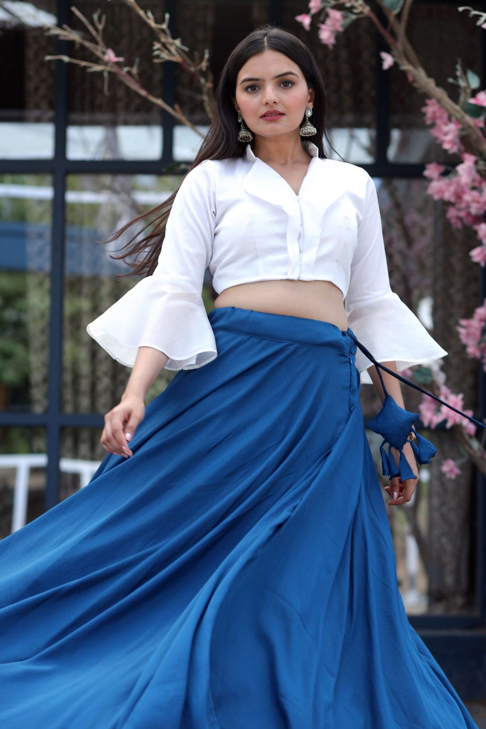 Premium Readymade Chinnon Lehenga with Phantom Silk Designer Blouse - Image 4