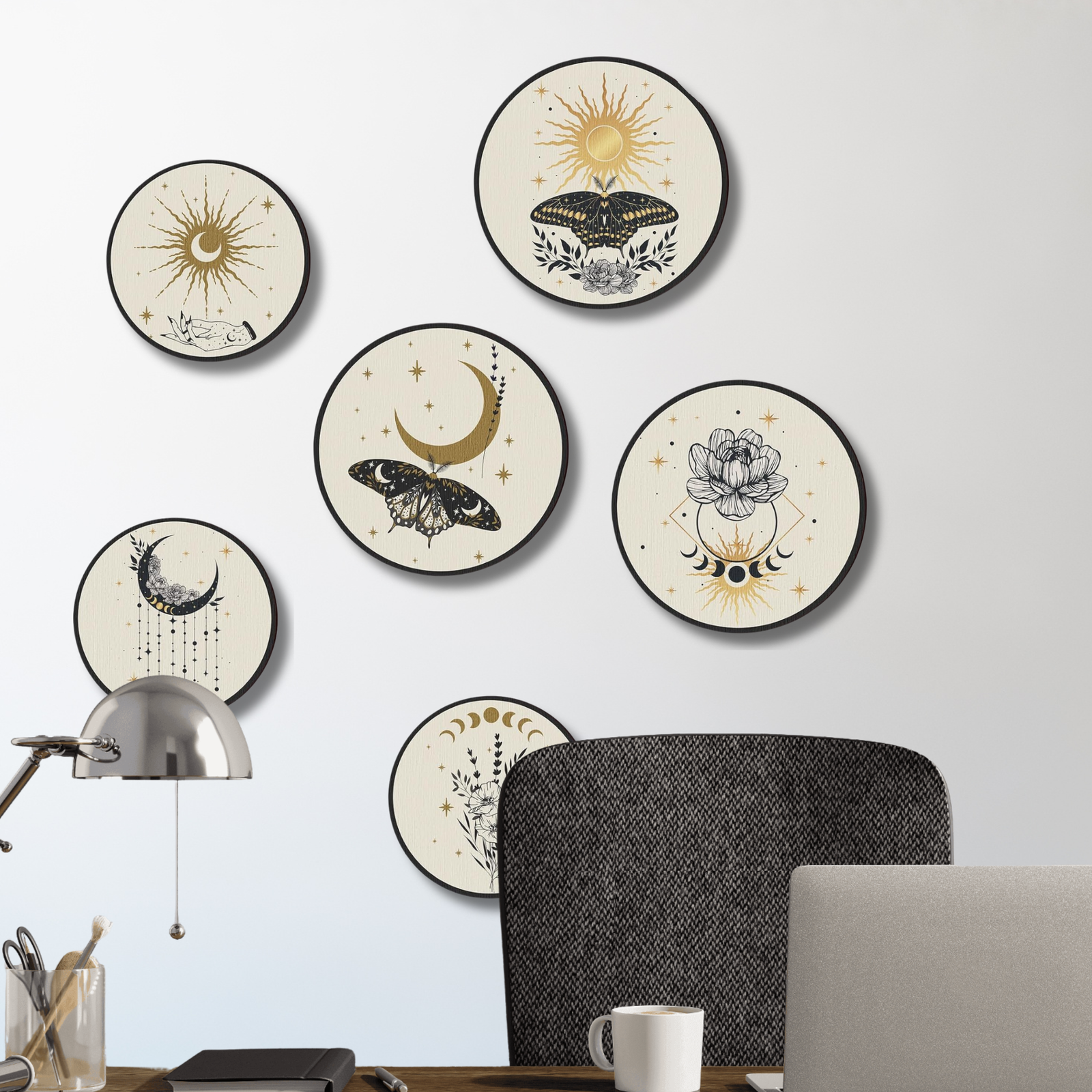 5 PCS Circle Wall Painting - Image 3
