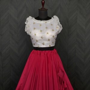 Premium Chinnon Lehenga with Organza Sequin Blouse ? Readymade Set