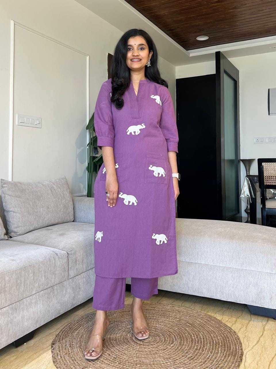 Women's Cotton Printed Straight Kurti with Pant and Dupatta set