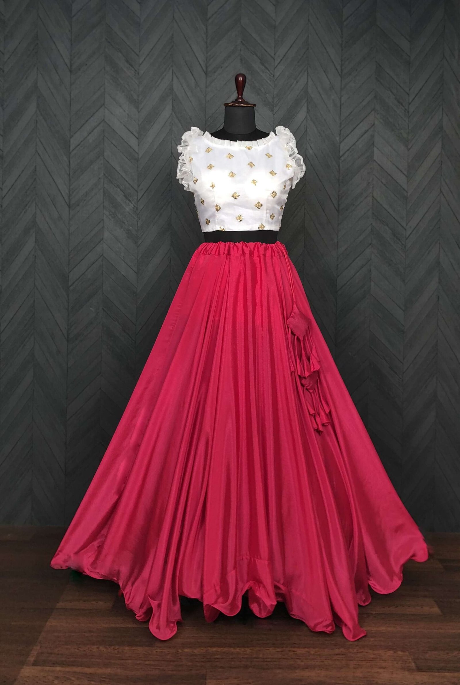 Premium Chinnon Lehenga with Organza Sequin Blouse ? Readymade Set - Image 5
