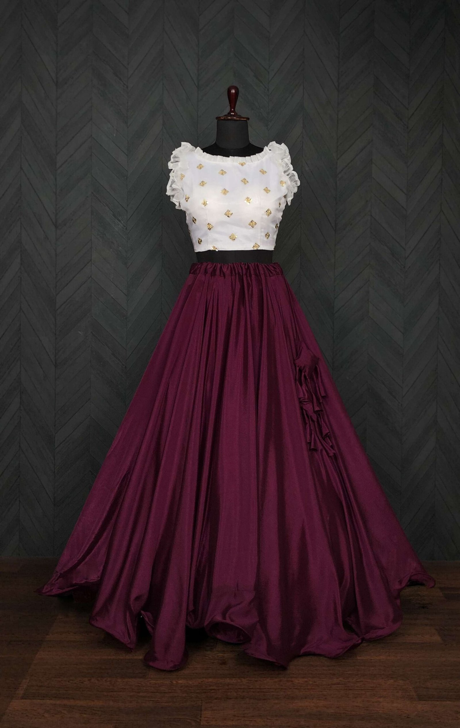 Premium Chinnon Lehenga with Organza Sequin Blouse ? Readymade Set - Image 4
