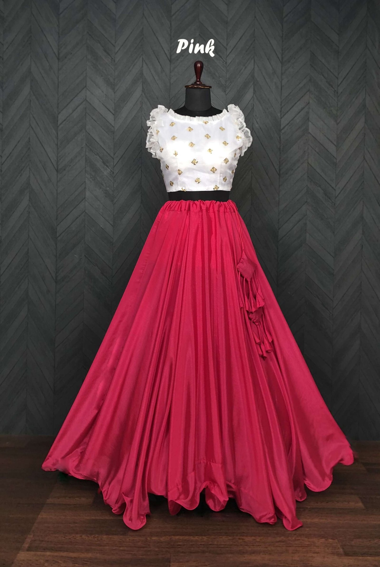 Premium Chinnon Lehenga with Organza Sequin Blouse ? Readymade Set - Image 4